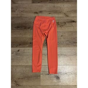 Gymshark Womens Orange Athletic Cropped Workout Leggings Size XS